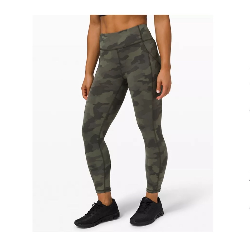 Lululemon Tights Sz 2 Invigorate High-Rise Crop 23" Camo Green Grey Multi XS